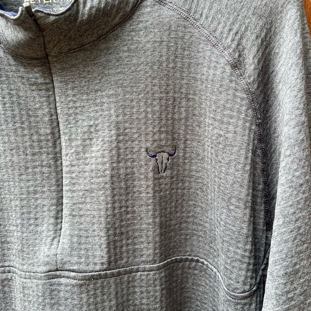 Peter Millar 1/4 Zip Gray Pullover Sweatshirt Act… - image 4